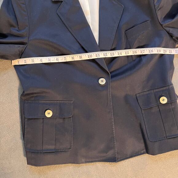Brooksfield Donna Womens Blazer Size 7 Navy Blue One Button Long Sleeves - Picture 7 of 9